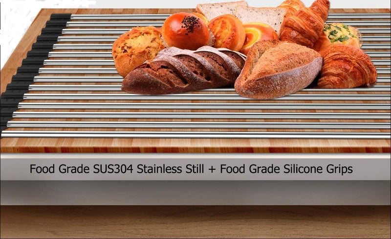 Ahyuan Roll up Dish Drying Rack Over The Sink Kitchen Roll up Sink Drying Rack Portable Dish Drainer Foldable Dish Drying Rack (Black, 20.5''X11.2'') - Image 4